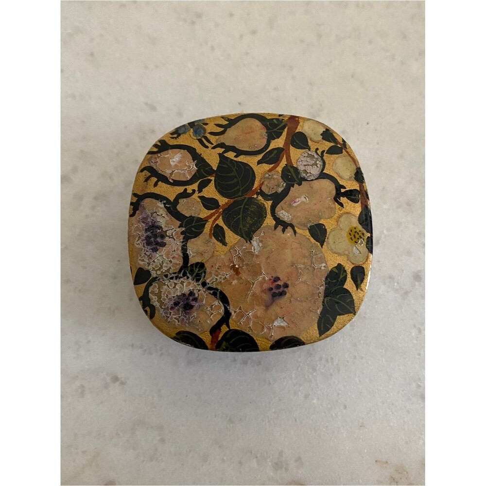 Vintage Fetco Paper Mache Square Trinket Box